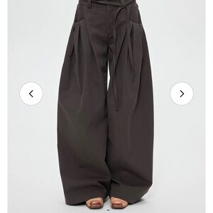 Gonggar Fieldcast Drawstring Wide-Leg dark grey Pants